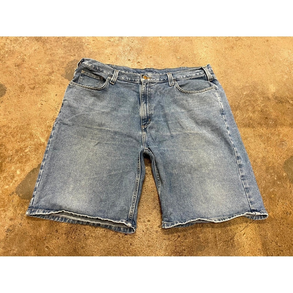 Vintage Carhartt Bermuda‎ Shorts Mens 42 Blue Denim Cotton High Rise Workwear